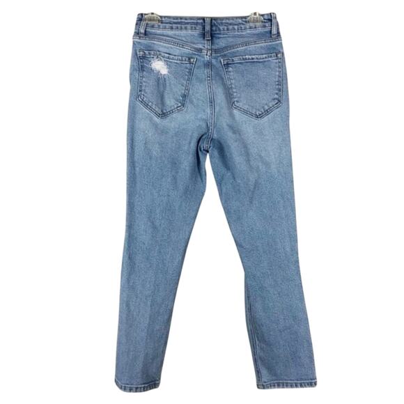 Cello Light Wash High Waisted Distressed Crop Jeans - Picture 4 of 5